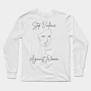 Stop Violence Against Women - LineArt Long Sleeve T-Shirt